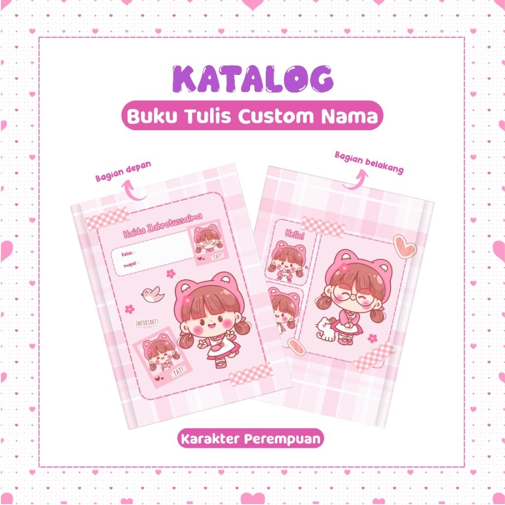 

BUKU TULIS CUSTOM ANAK | KARAKTER CEWEK | BUKU SEKOLAH | 38 HALAMAN