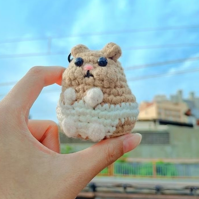 Keychain hamster gemuk | Amigurumi | Boneka Rajut | Gantungan tas