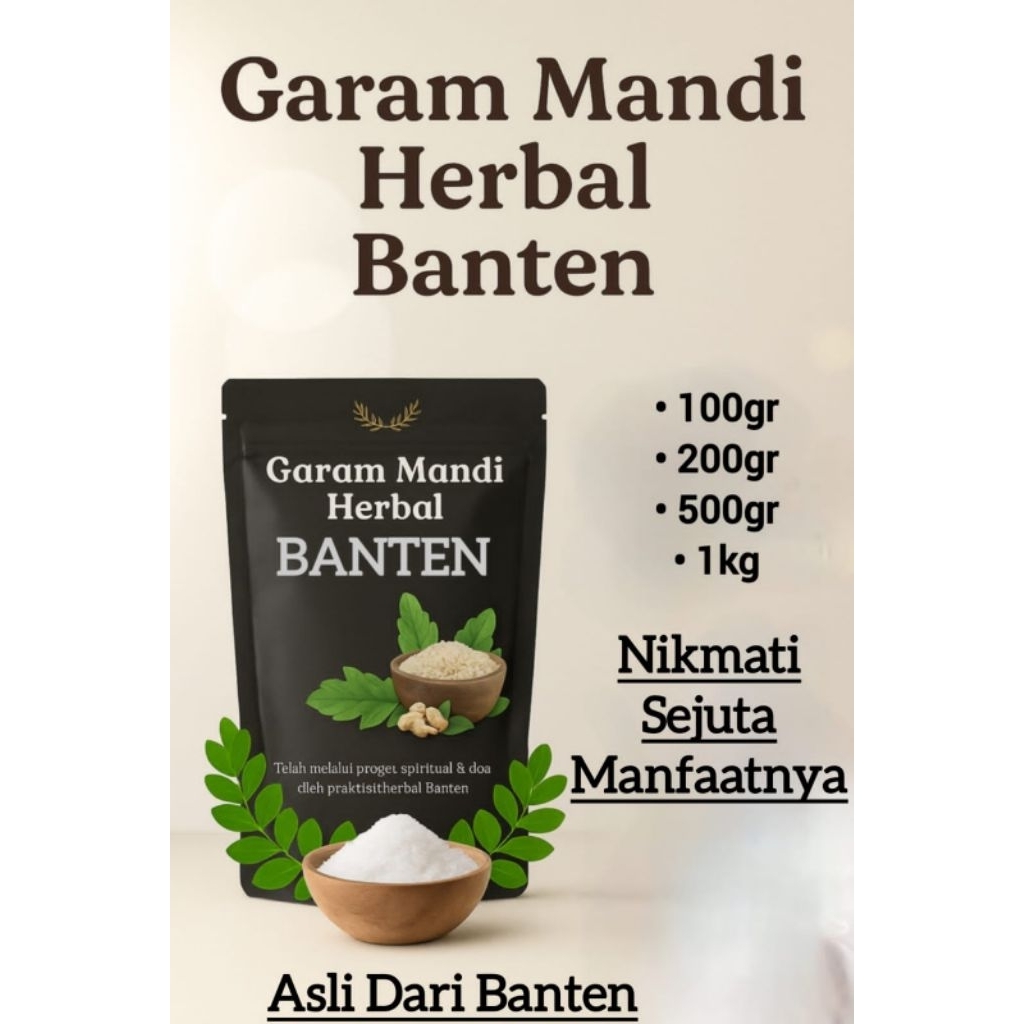

Garam Sejuta Manfaat Dari BANTEN | Garam Terapi Mandi Herbal Banten | Relaksasi positif & Kebersihan iner beautyGaram Herbal Banten | Terapi Mandi Relaksasi, Penyegar iner beauty & Kebugaran Tubuh