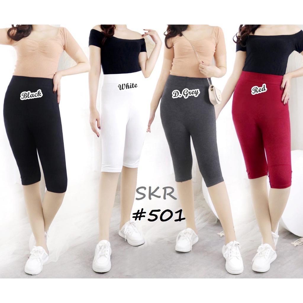 LEGGING PENDEK HIGHWAIST BASIC SELUTUT / LEGGING IMPORT WANITA