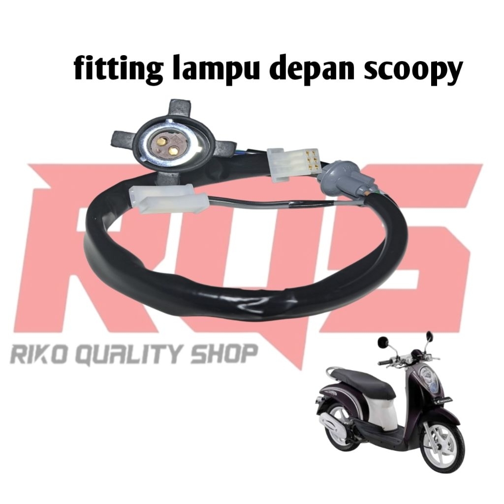 soket fitting lampu depan scoopy 2010-2013