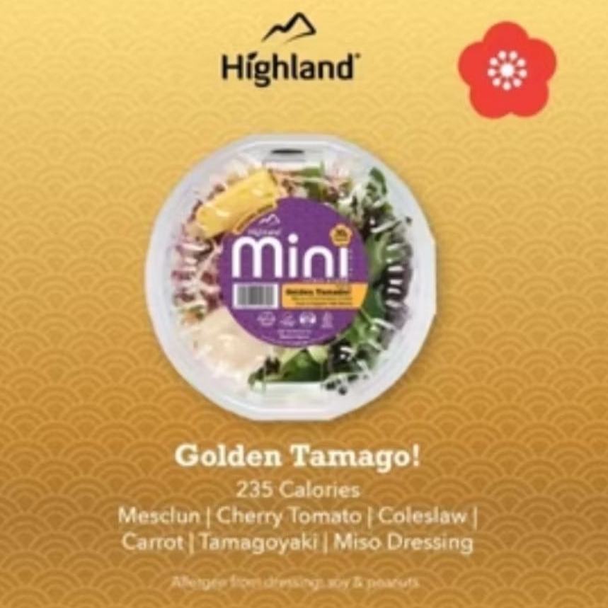 

Salad mini highland Golden Tamago + dressing 100gr