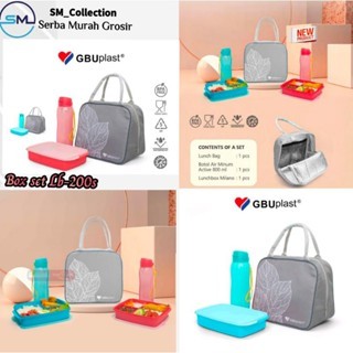 kotak nasi/kotak bekal/kotak set nasi/kotak nasi set botol GBU plast/elio lunch box set Lb-200s