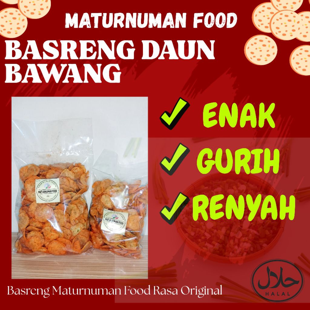 

500gr BASRENG DAUN BAWANG ORIGINAL by MATURNUMAN FOOD