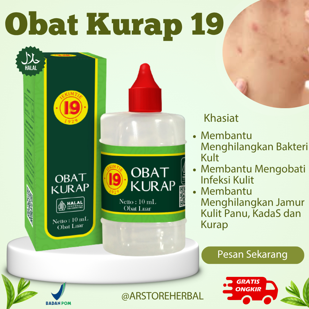 Obat Kurap 19 Cair Halal BPOM - Obat Panu Kadas Kutu Air Terampuh