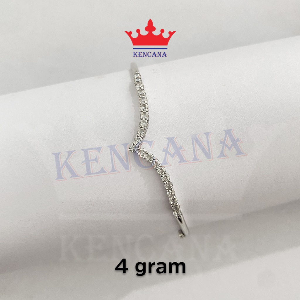 Gelang Perak 925 Asli Bangkok Aurel Mata Putih Full Dewasa Chrome Emas Putih
