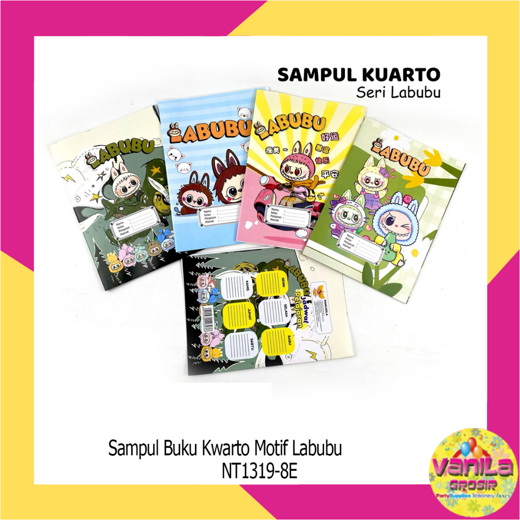 

(1Pak isi 20Lembar) Sampul Buku Motif Labubu, sampul buku fancy, sampul buku tulis, sampul art paper, perlengkapan sekolah
