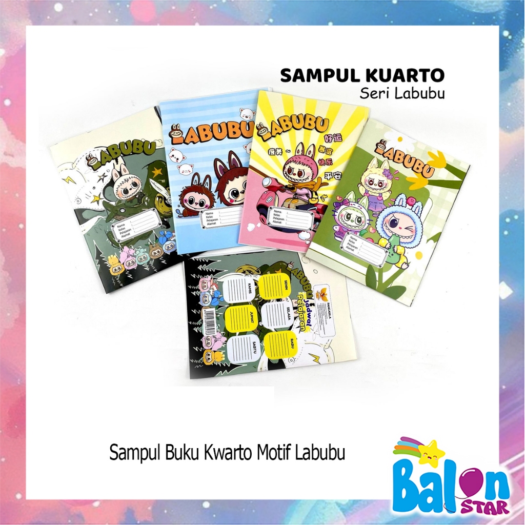 

(1Pak isi 20Lembar) Sampul Buku Motif Labubu, sampul buku fancy, sampul buku tulis, sampul art paper, perlengkapan sekolah