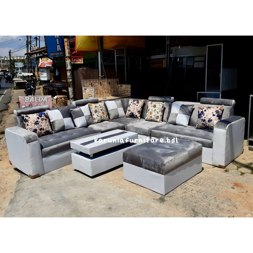 SOFA BERANAK ENGKEL 2 | SOFA L UKURAN BESAR | FREE ONGKIR BANDAR LAMPUNG