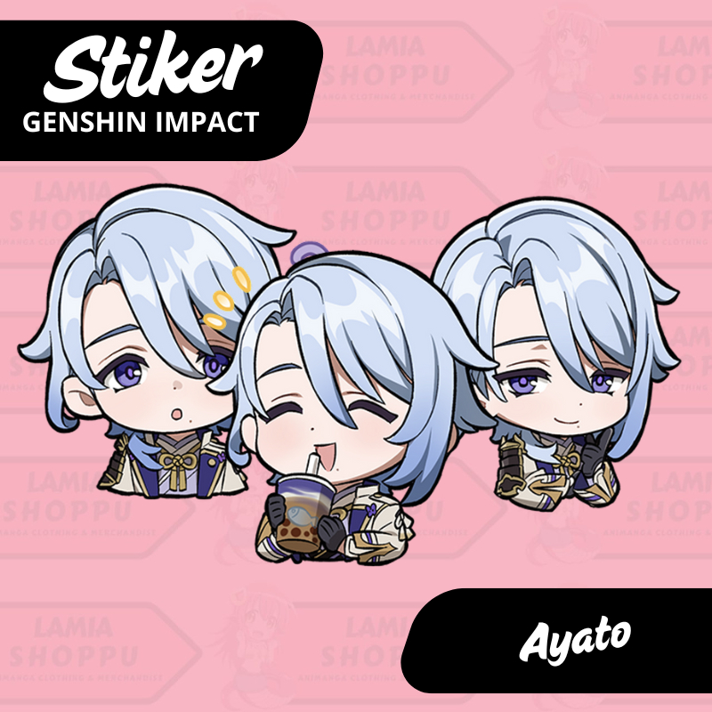Sticker Genshin Impact Kamisato Ayato | Stiker Ayato Genshin | Sticker Ayato GI