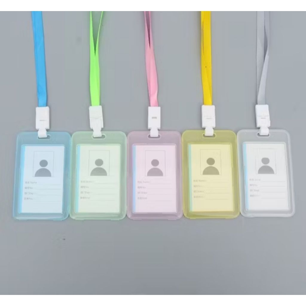 

Name Tag Id Card Transparan Gantungan Kartu Nama Plastik Vertical Layard Polos