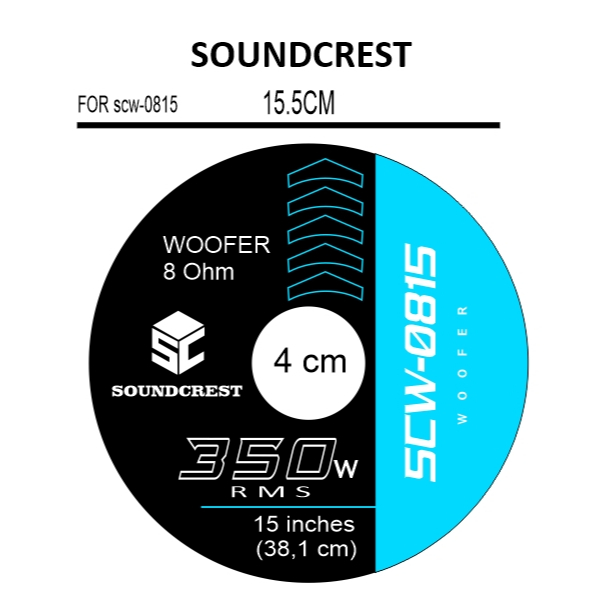 STIKER MAGNET SPEAKER SOUNDCREST SCW-0815 DIAMETER 15.5 CM