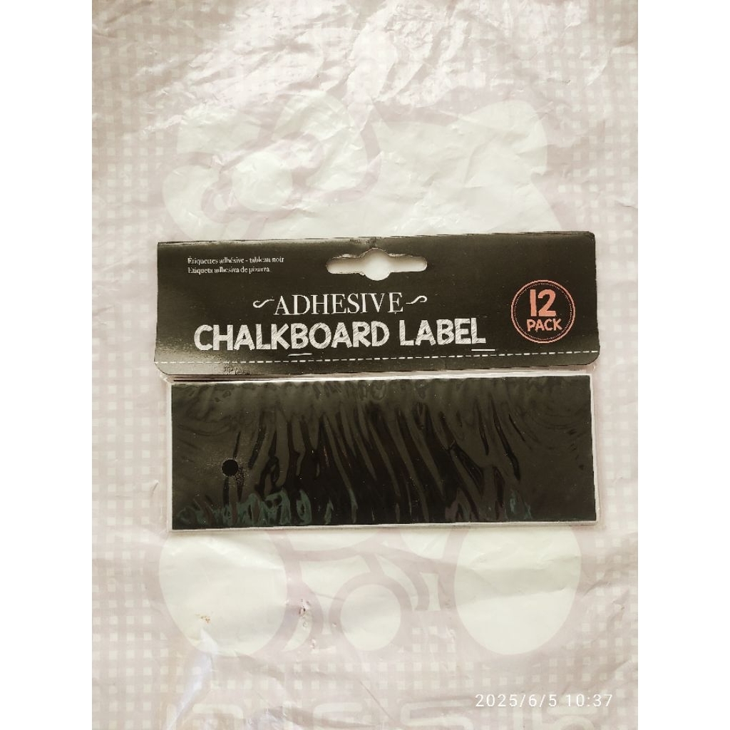 

(12pcs) Adhesive Chalkboard Label Sticker Toples 5x15 cm All-purposed Label Sticker