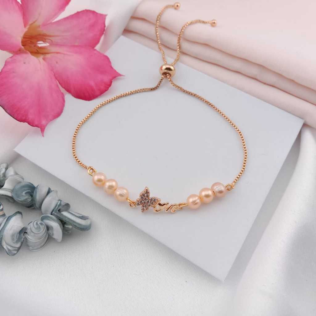 Gelang Mutiara Air Tawar Asli Lombok Model Serut - GT013