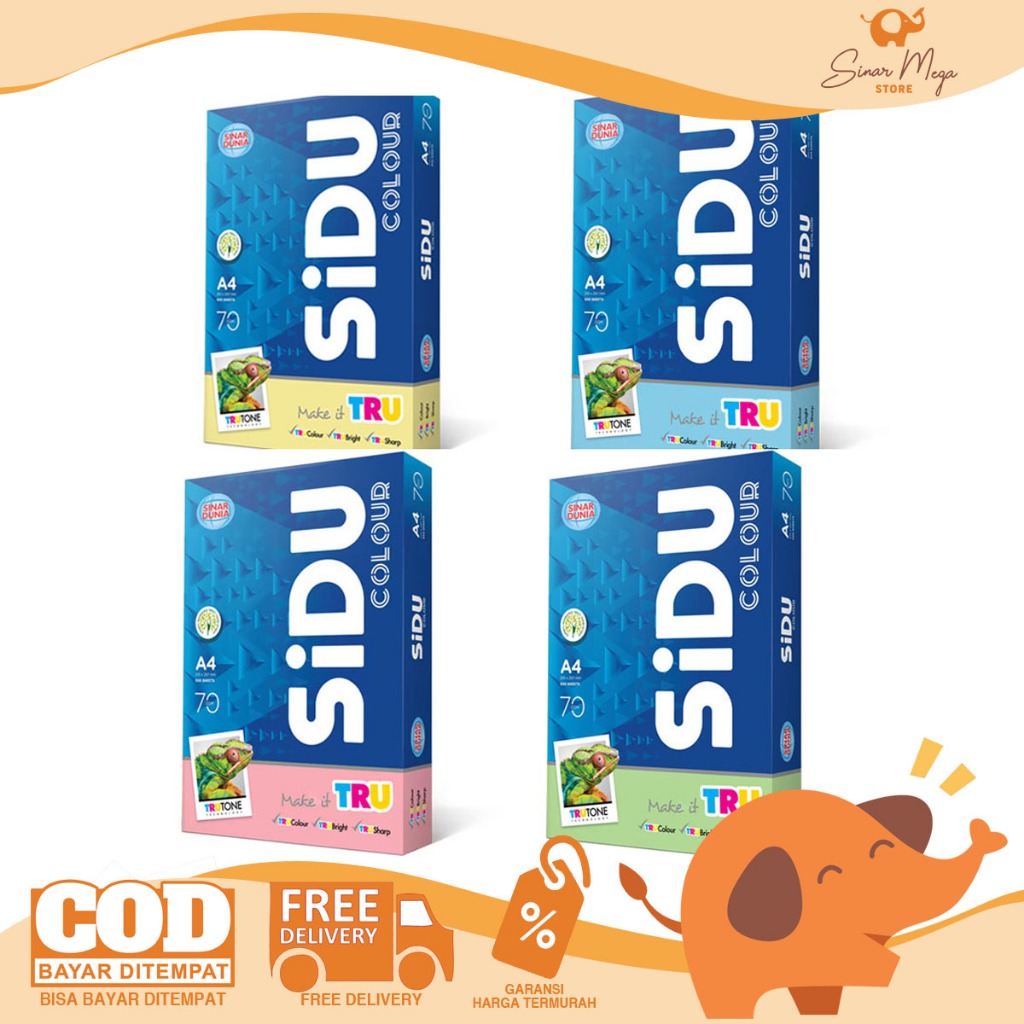 

SIDU Sinar Dunia Kertas HVS A4 70 Gram Warna (RIM)