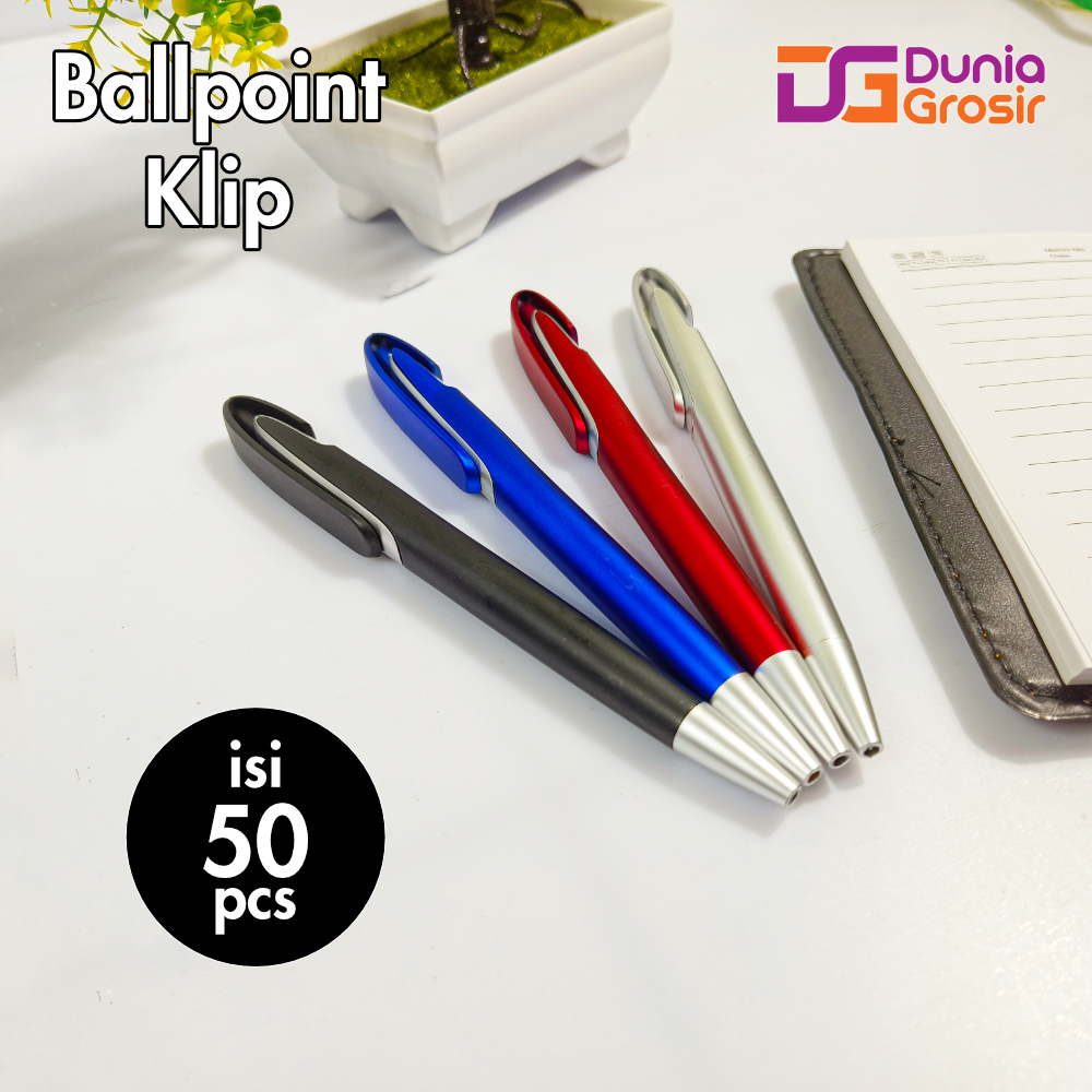 

[ISI 50]Ballpoint Clip Bolpen Klip Murah Souvenir Pernikahan Acara Dll