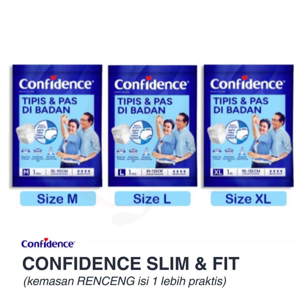 Pampers Celana Dewasa Confidence Tipis Pas M L XL Renceng Isi 1 Pcs