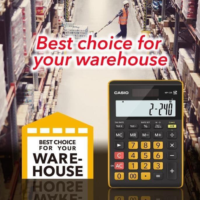 

Casio Original MP 12R Calculator with Battery Operation - kalkulator gudang -MR