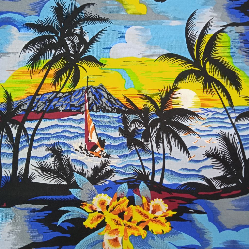 KAIN KATUN RAYON PREMIUM IMPORT MOTIF PANTAI