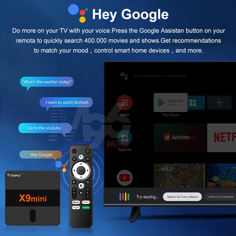 NEW Tripsky X9mini Android Tv Box 4K Full HD Smart Tv Box Android 14.0 Bluetooth Tv Box