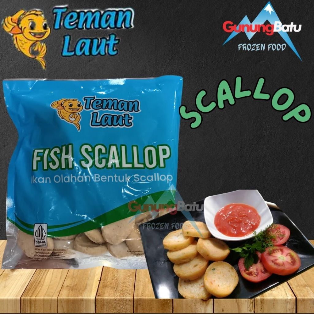 

TEMAN LAUT SCALLOP (IKAN OLAHAN BENTUK SCALLOP) 500GR