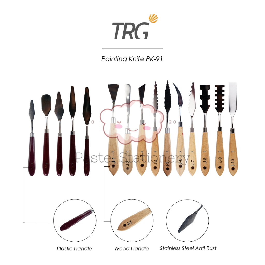 

TRG Painting Knife Clay Cake Frosting Art Mixing Palette PK-91 - Pisau Spatula Palet Tanah Liat Alat Seni Lukis TRG