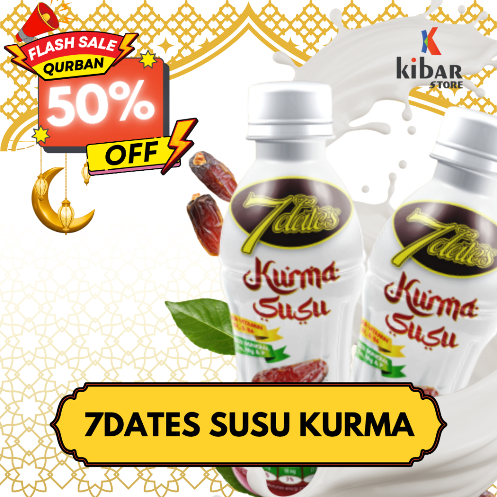 

(FLASH SALE 50% EDISI LEBARAN HAJI) 7DATES SUSU KURMA 200 ML 1 KARTON ISI 24 KEMASAN HALAL NIKMAT MENYEHATKAN