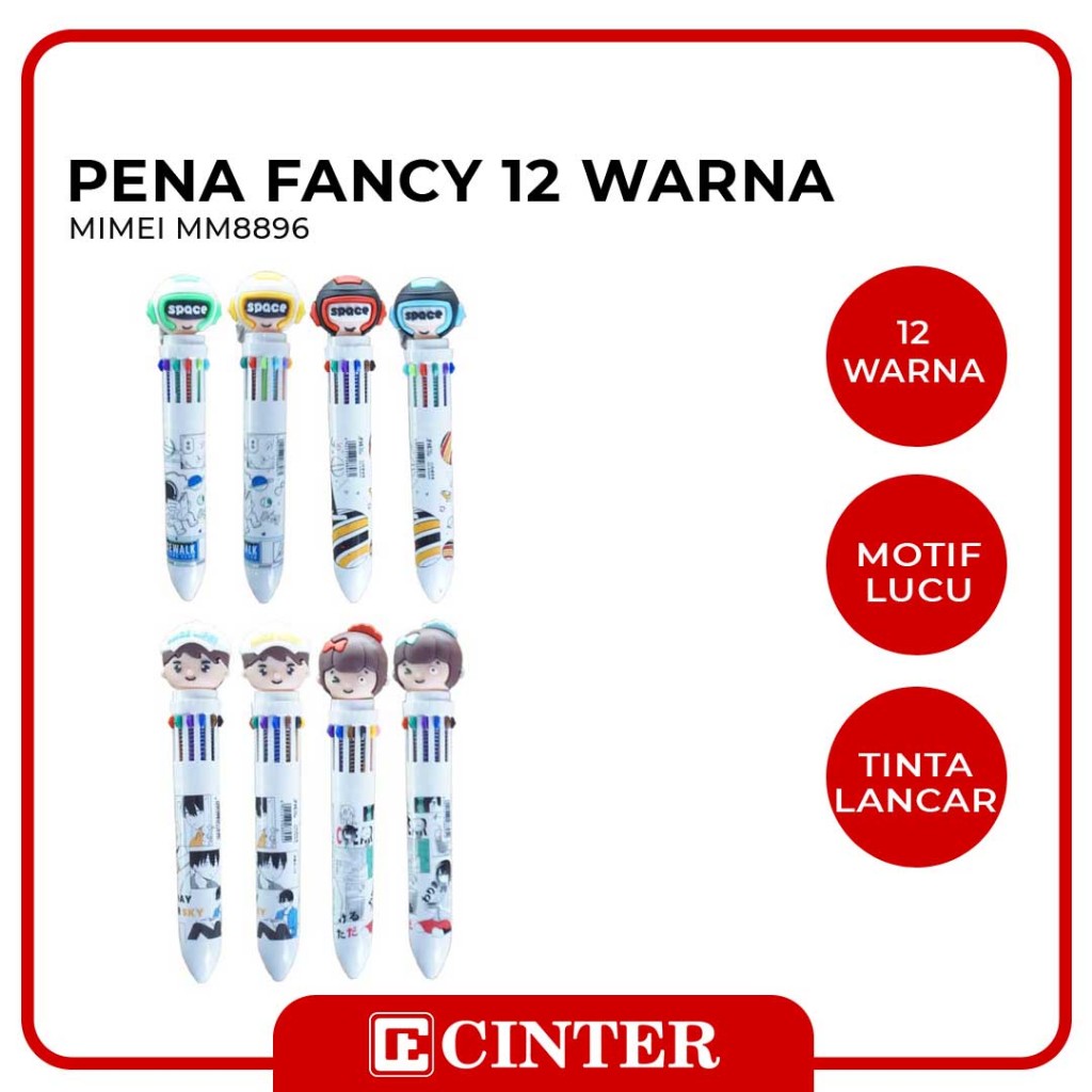 

MIMEI - PULPEN LUCU / PENA FANCY 10 WARNA / PENA KARAKTER LUCU ANAK / PULPEN 12 WARNA MM889X