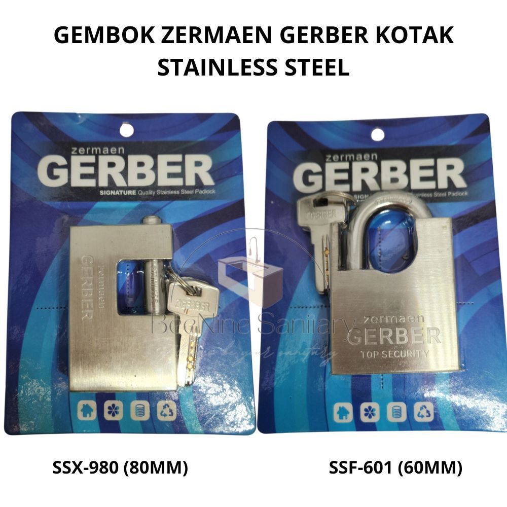 ZERMAEN GERBER Gembok Tusuk Premium GERBER/ Gembok pagar Stainless Steel/ Pengunci pagar/ GEMBOK JAC