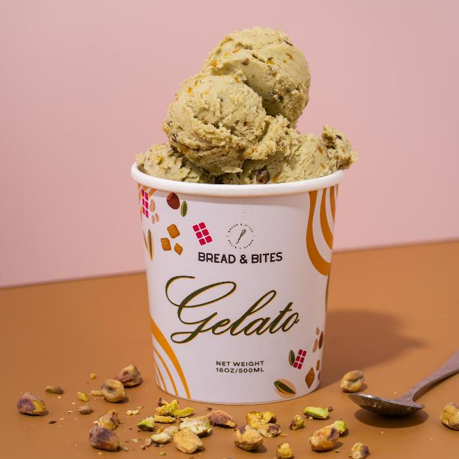 

Pistachio Gelato Ice Cream by BREAD & BITES Bakery