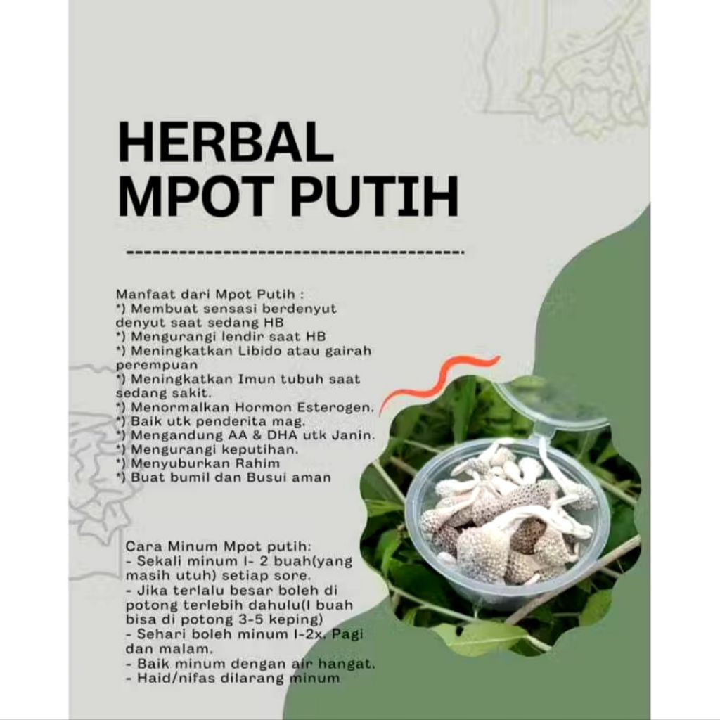 Mpot mpot Putih untuk keputihan perbiji