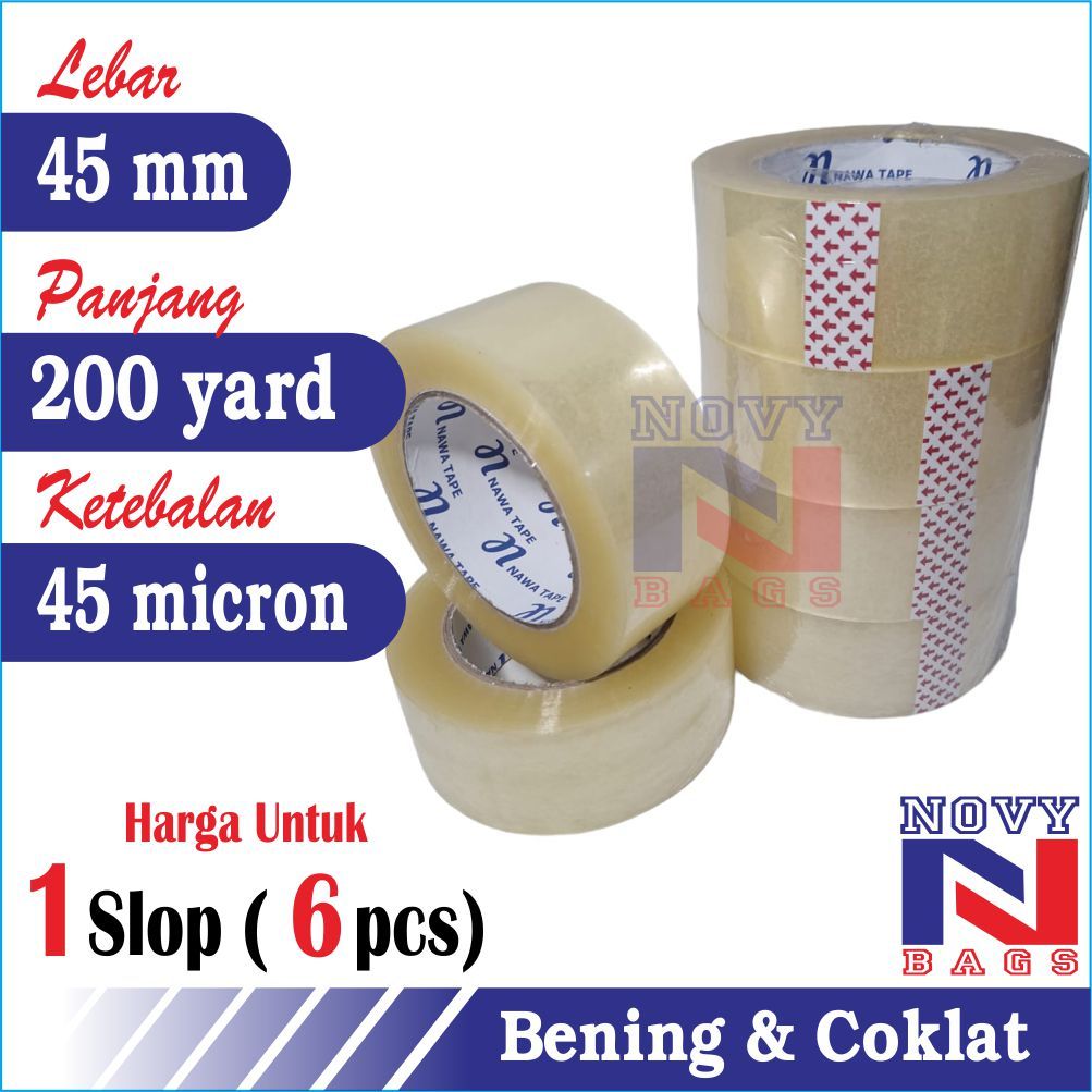 

MURAH BANGET!! HARGA 1 SLOP = 6 PCS/ROLL LAKBAN BENING & COKLAT 45MM X 200YARD DIJAMIN KUAT