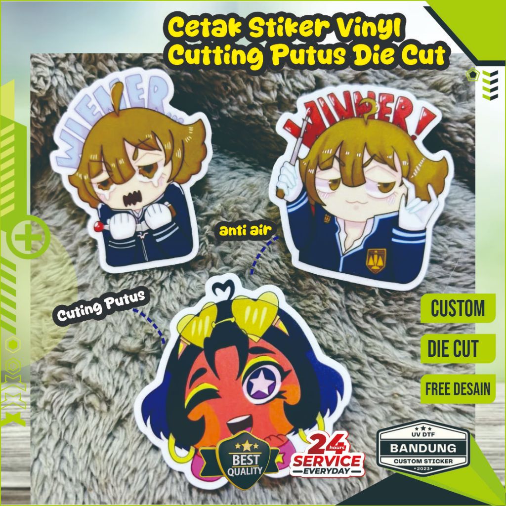 

Cetak Stiker A3+ Vinyl Cutting Putus Die Cut / stiker Sourvenir