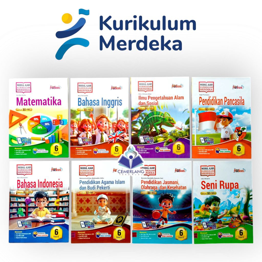 LKS FOKUS KELAS 6 SD KURIKULUM MERDEKA SEMESTER 1 DAN 2 MATEMATIKA IPAS BAHASA INDONESIA INGGRIS PAN