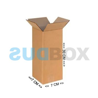 

Kardus karton box dus ukuran luar 9x9x30 cm bahan single wall