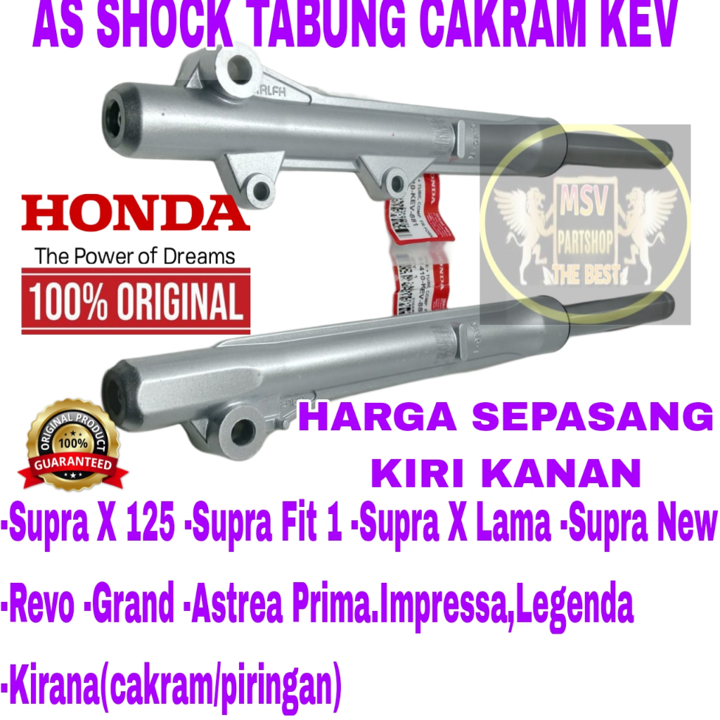 ORI AS SHOCK DEPAN TABUNG CAKRAM KODE-KEV ORIGINAL ASLI HONDA AHM MOTOR SUPRA X 125/REVO/SUPRA FIT/S