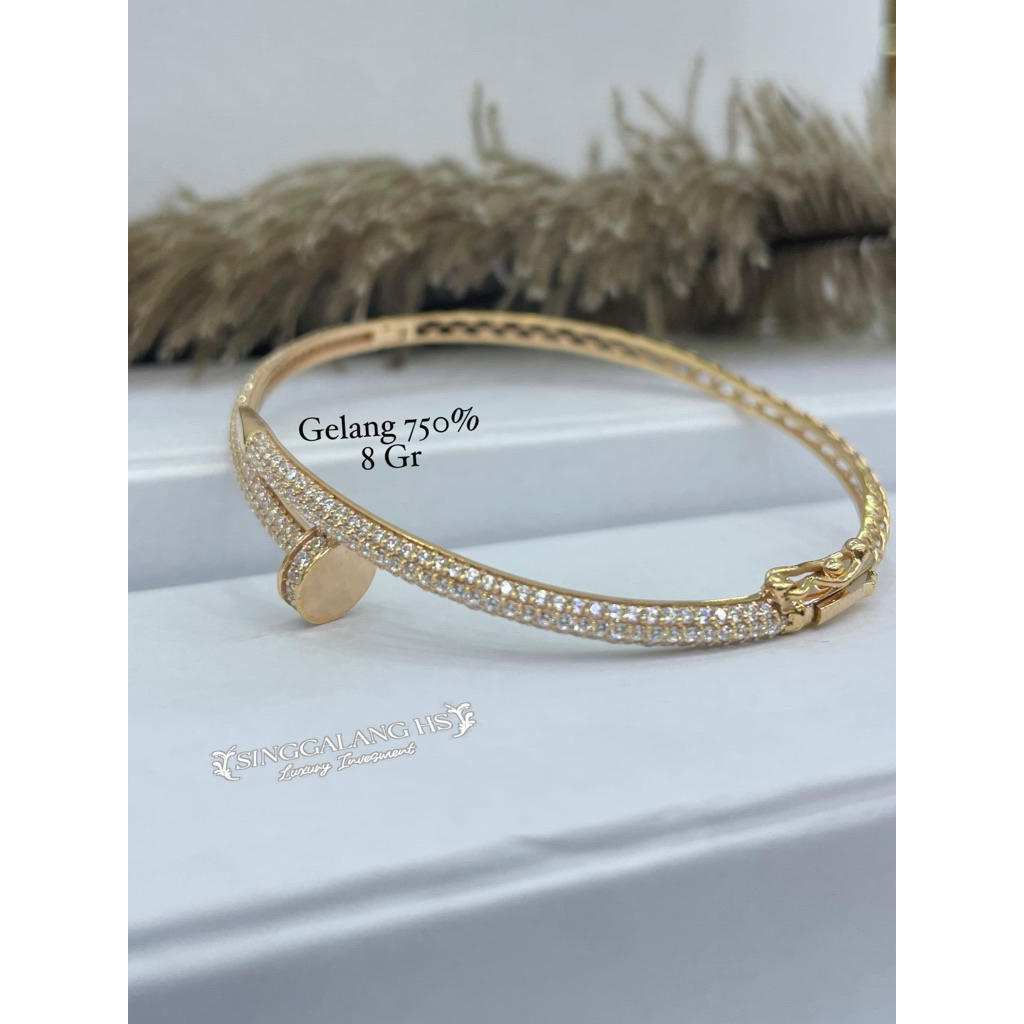 Gelang paku listring emas kadar 750% / 17,18k