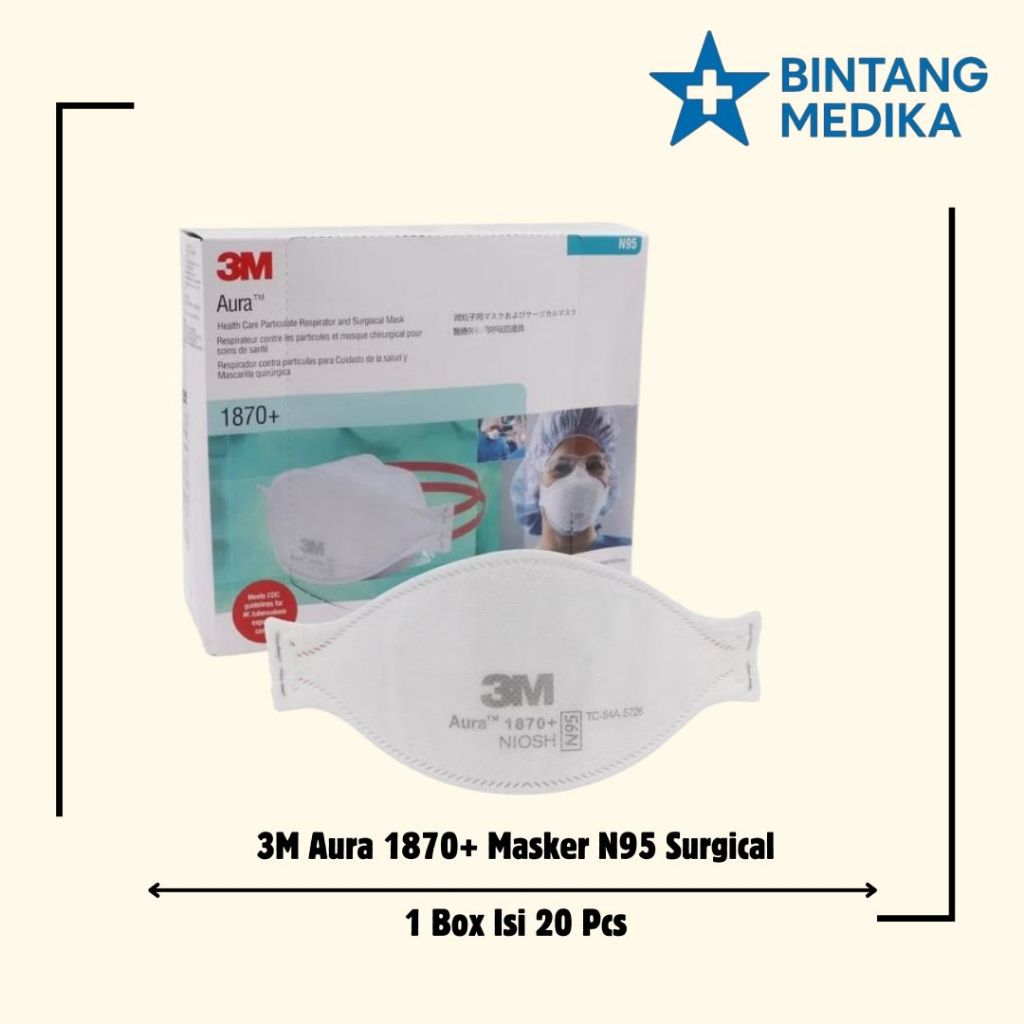 3M Aura 1870+ Masker N95 Surgical Mask isi 20