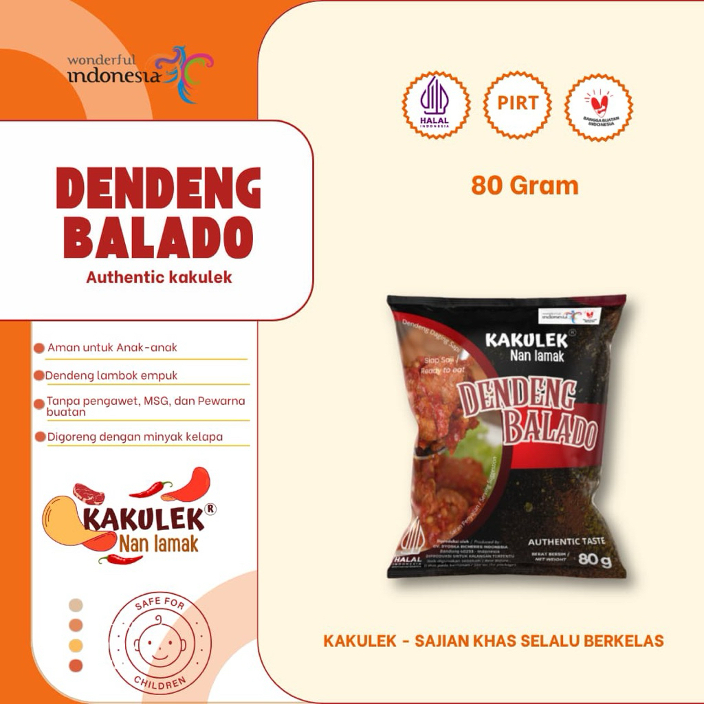 

KAKULEK DENDENG BALADO SIRLOIN LAMBOK – 80 GRAM