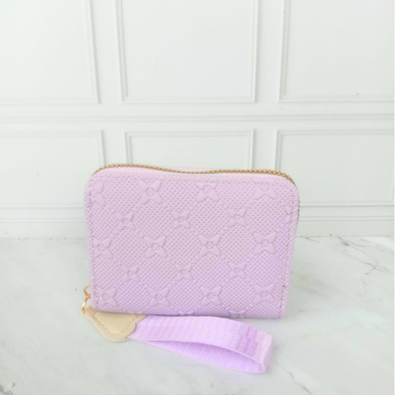 LAKUSO Dompet Wanita Koin Kecil Resleting Satu Bahan Kulit Sintetis #24-A29