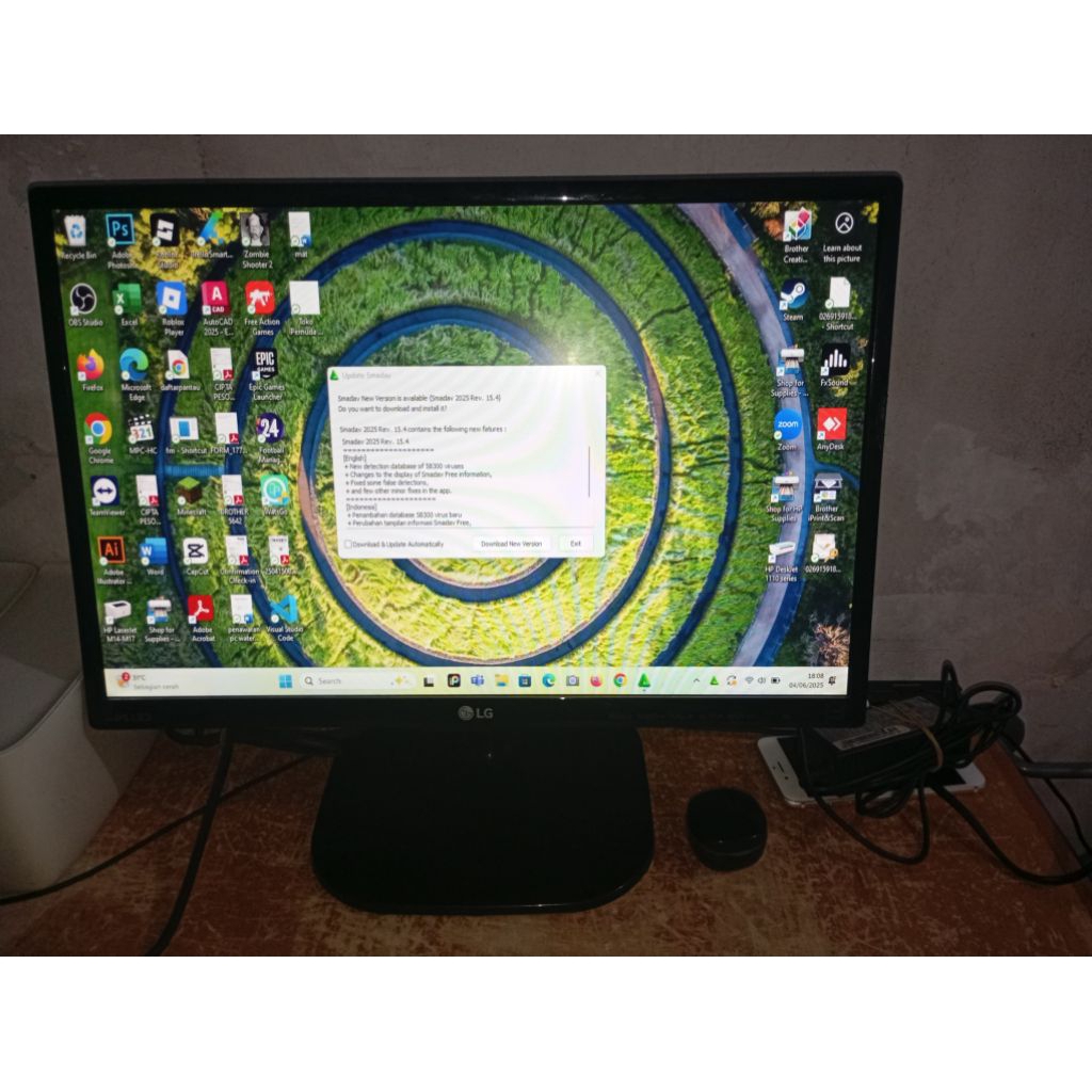 Monitor LED LG IPS  20 inch wide screen normal