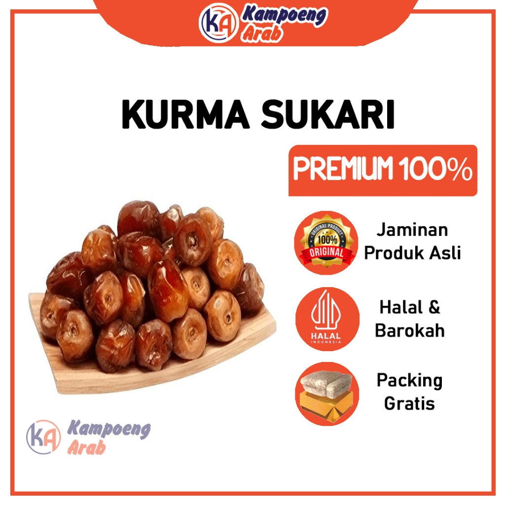 Kurma Raja SUKARI Ruthob Basah 500Gr Kualitas Premium Manis Suplemen Imun & MPASI Booster Ajwa Mesir