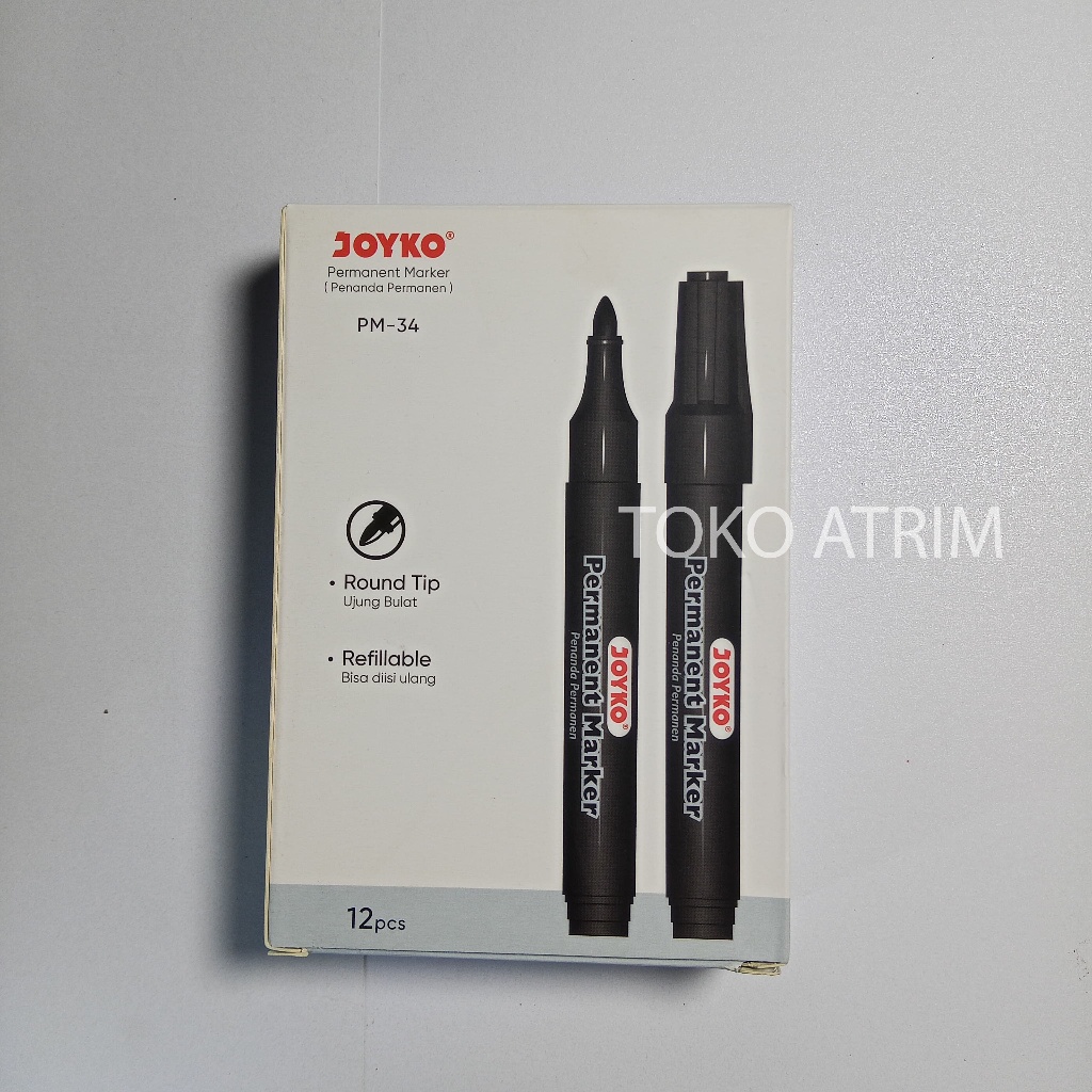 

Spidol Permanen Spidol Marker Joyko PM-34 | 1 Lusin isi 12 Pcs ASLI