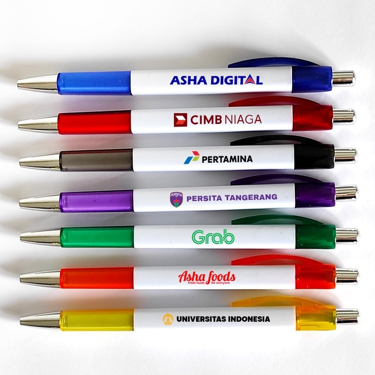 

pulpen kotak segi empat promosi custom logo cetak 2warna 1sisi Printing UV