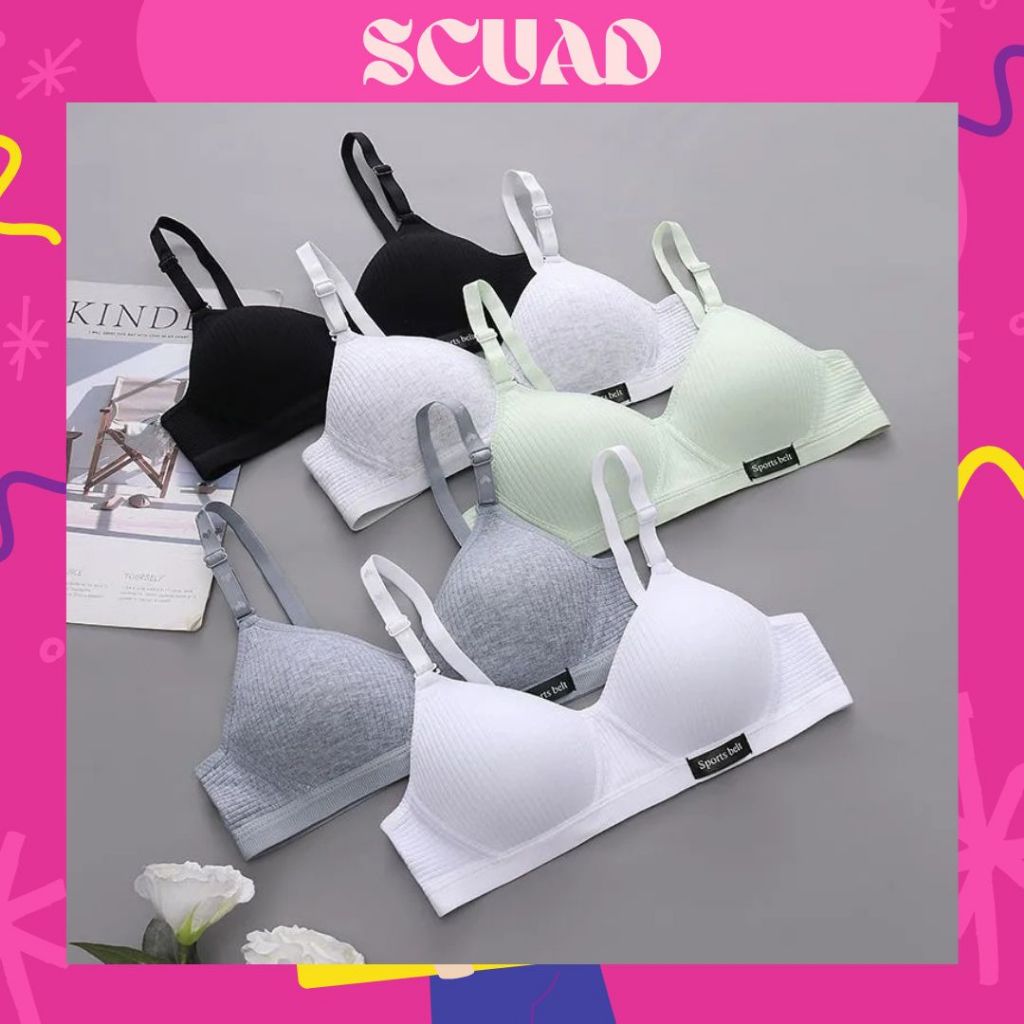 BH Bra motif garis lurus Push Up Style Senam Zumba BH54