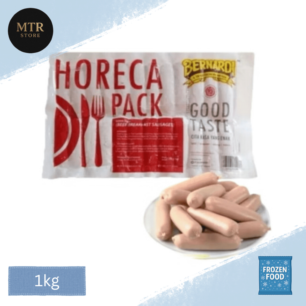 

Sosis Horeca Bernardi 1kg/Beef Sausage Horeca Bernardi/MTR Store Frozen Food