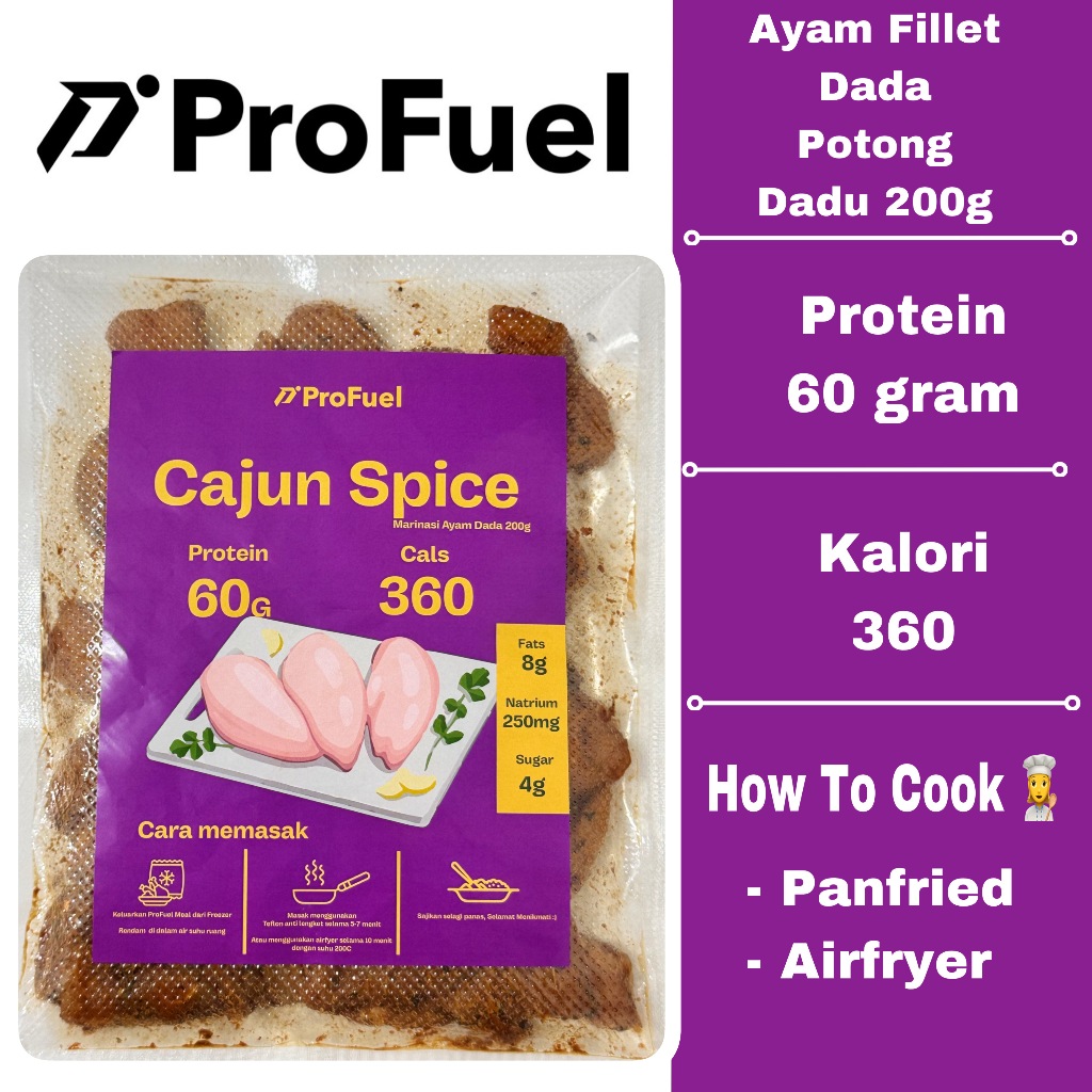 

ProFuel ayam dada marinasi 200gram - praktis siap masak tinggi protein- diet sehat