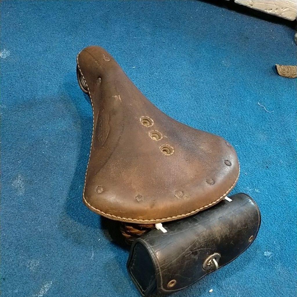 sadel heren kulit jahit sepeda onthel lawasan