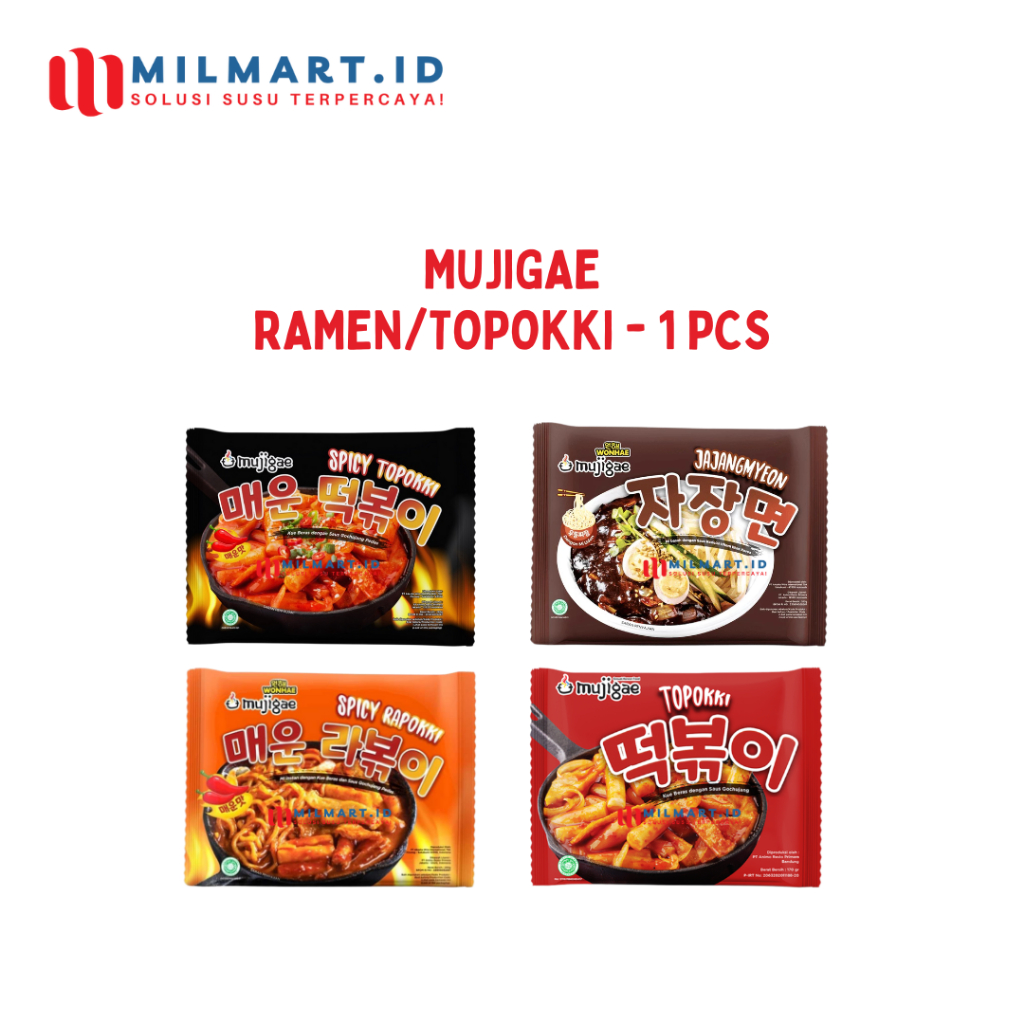 

MUJIGAE BY WONHAE SPICY TOPPOKI RAMYEON GOCHUJANG JAJANGMYEON RAMEN