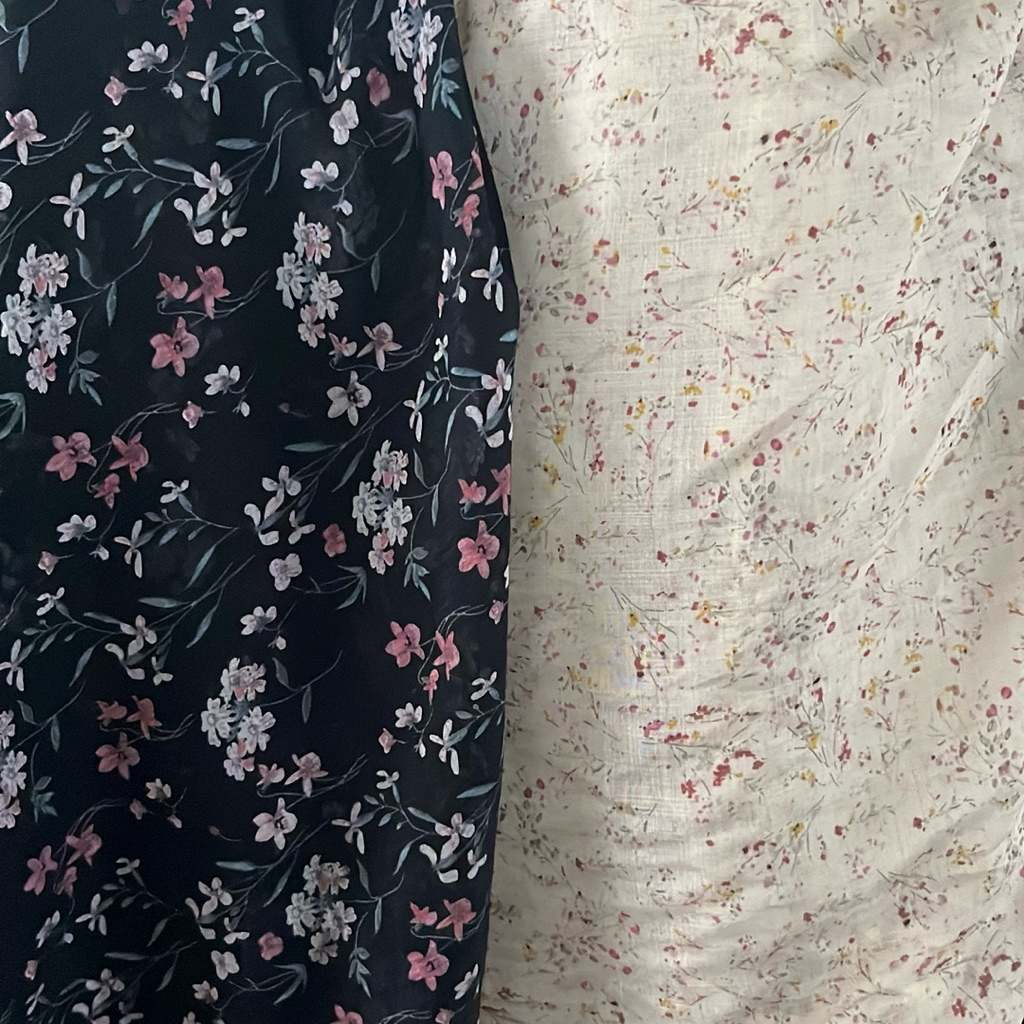 kain katun silky motif bunga kecil adem lembut